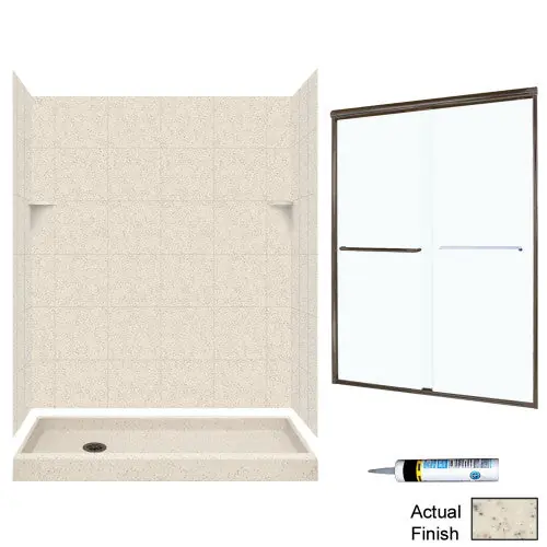 Multi Vendor Kit Parents SQP326L050-M58570BC Shower Kit SQ326L50BC Brnz/Clear Glss Sq Tile