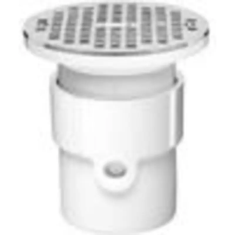 OATEY 72089 DRAIN 4 PVC BODY GP HUB END 72089 W/5 CHROME ROUND GRATE