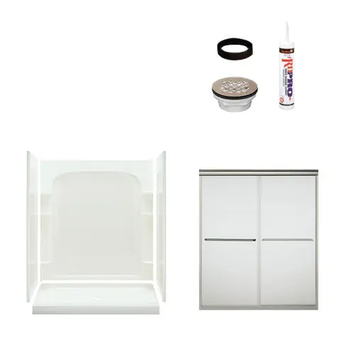 MULTI VENDOR KIT PARENTS 7223-5475NF SHOWER KIT WHT SHWR/NICKEL DRAIN/DOOR