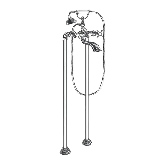 Moen KT-S22105CH Tub Filler Kit Weymouth With Floormount Risers