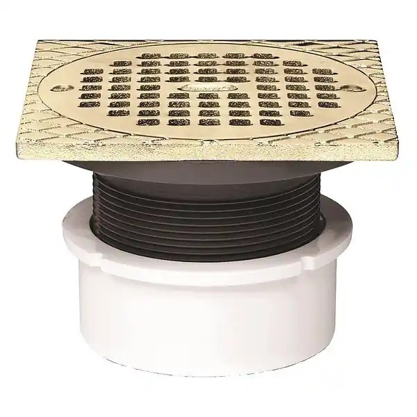 Oatey 72047 Drain 3-4 PVC Body Hub & Spg 72047 5 Rnd Brs Grate Sq Ring