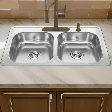 Franke CDLA3322-8-4CBN Sink 33X22 4HL SS DBL BWL Drop-In Creemore