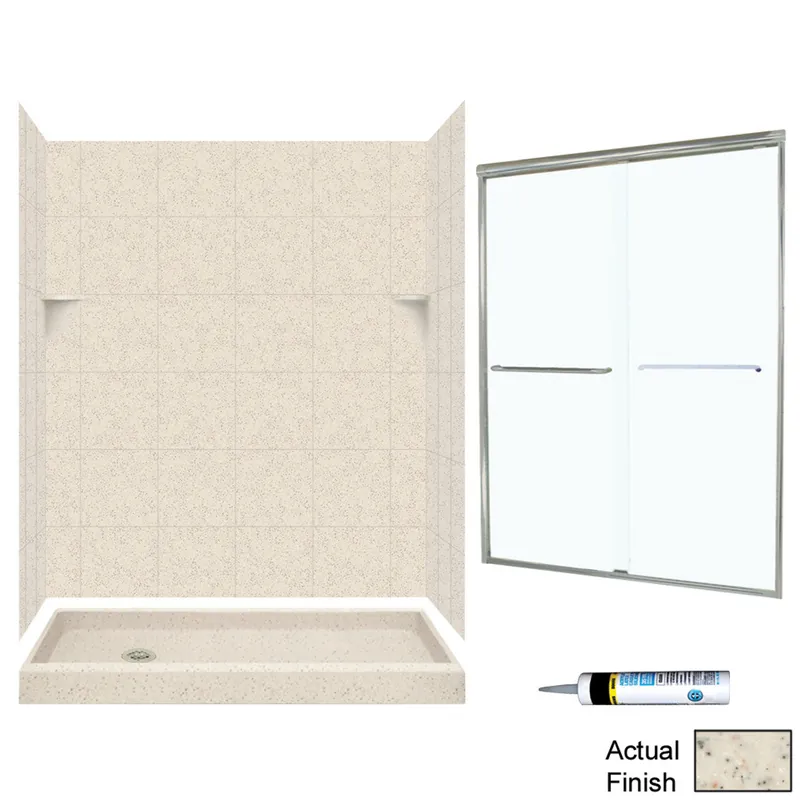 Multi Vendor Kit Parents SQP326L050-M58570NC Shower Kit SQ326L50NC NCKL/Clear Glass SQ Tile