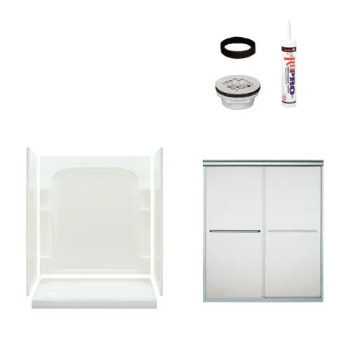 MULTI VENDOR KIT PARENTS 7217L-5475SF Shower Kit LH WHT Shower/Chrome Drain/Door