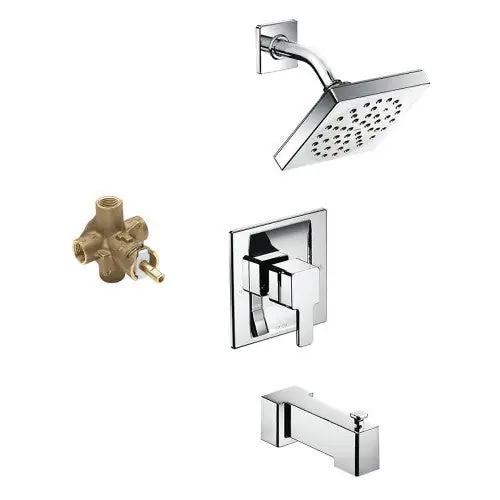 Moen KTS90-P-TS2713CR Shower Kit PC 90 Deg Posi-Temp Tub/Shwr