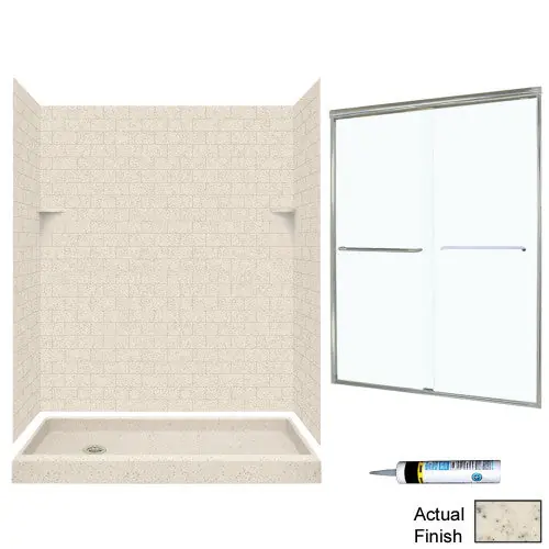 Multi Vendor Kit Parents STP326L050-M58570NC Shower Kit NCKL/Clear Glass Subway Tile