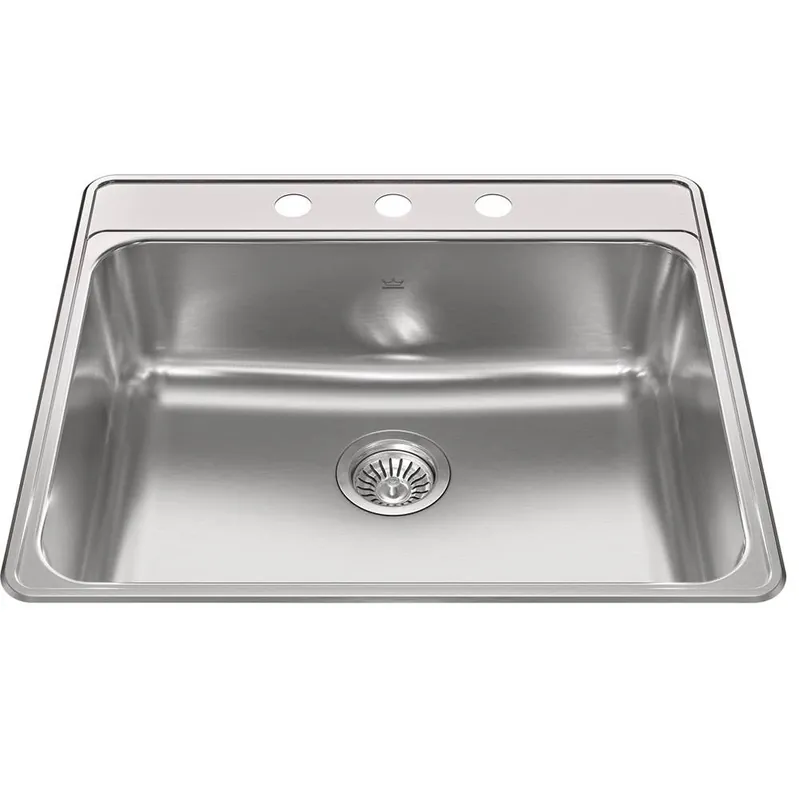 FRANKE CSLA2522-8-3CBN SINK 25X22 3HL SS SGL BWL DROP-IN CREEMORE