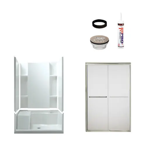 MULTI VENDOR KIT PARENTS 7228-5475NF SHOWER KIT 7228-5475NF WHT SHWR NICKEL DRAIN DOOR
