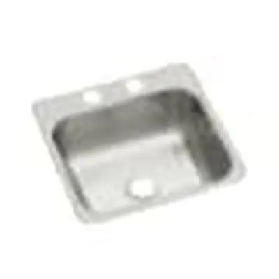 Kohler B155-2 Sink 15X15 2HL SGL BWL 22GA - SELF-RIM 15X15X5-1/2
