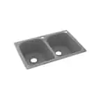 Swan Surfaces KS02233LB.042 Sink 33X22 1HL Dbl Bwl KSLB-3322 Gray Granite