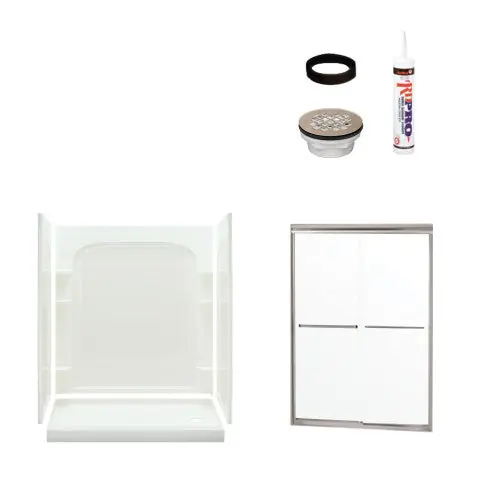 MULTI VENDOR KIT PARENTS 7217R-5475NC SHOWER KIT 7217R-5475NC RH WHT SHWR/ NKL DRAIN/DOOR
