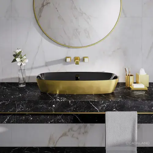 Ceramica Catalano 180APGRLXNO Washbasin NHL SGL BWL GLD/BLK