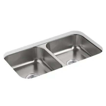 Kohler 24765-NA SINK 32X18 SS DBL BWL 18GA