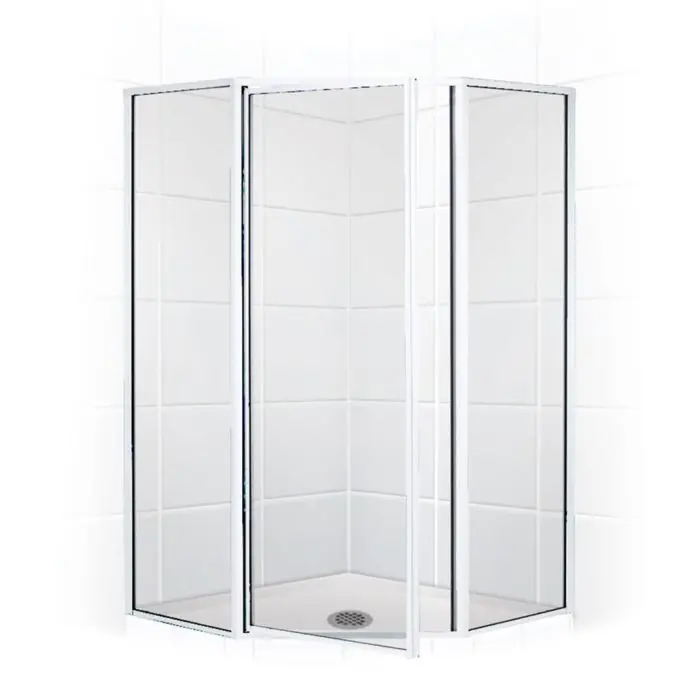 Mustee 36.761 DOOR 36' NEO-ANGLE CLEAR GLASS/PC TRIM