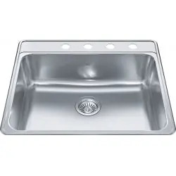 Franke CSLA2522-8-4CBN SINK 25X22 4HL SS SGL BWL DROP-IN CREEMORE