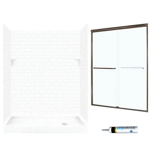 MULTI VENDOR KIT PARENTS STP326R010-M58570BC SHOWER KIT ST326R10BC BRNZ/CLEAR GLSS SUBWAY TILE