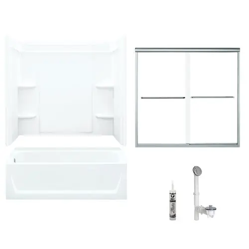 Multi Vendor Kit Parents 7132L-5405SC-D-0 Tub/Shower Kit 60X32 LH AFD WHT 7132L-5405SC-D-0
