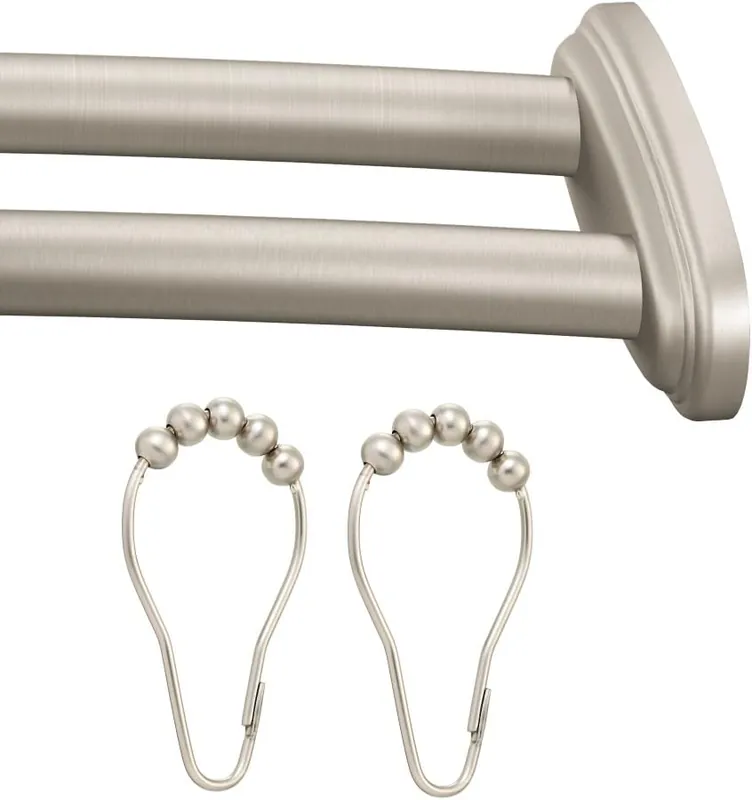 Moen DN2141-RR-BN Shower Rod Kit Curved Double With Roller Rings