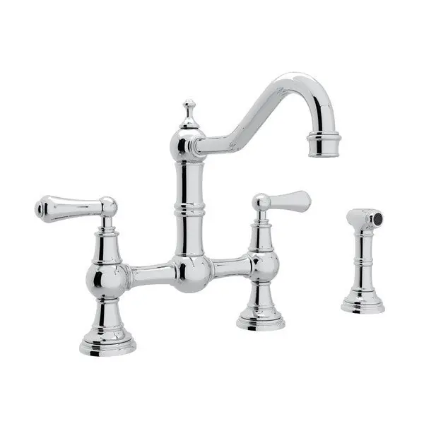 ROHL U.4756L-STN-2 SINK FCT U.4756L-STN-2 SN BRIDGE - MTL LVR HDLS W/SPRAY
