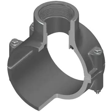 Spears 867-524SR 6X3/4 PVC CLAMP SADDLE SRFPT EPDM ZN BLT