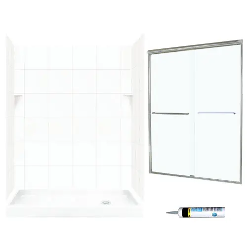 MULTI VENDOR KIT PARENTS SQP326R010-M58570NC SHOWER KIT SQ326R10NC NCKL/CLEAR GLSS SQ TILE