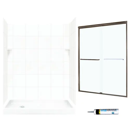 MULTI VENDOR KIT PARENTS SQP326L010-M58570BC SHOWER KIT SQ326L10BC BRNZ/CLEAR GLSS SQ TILE
