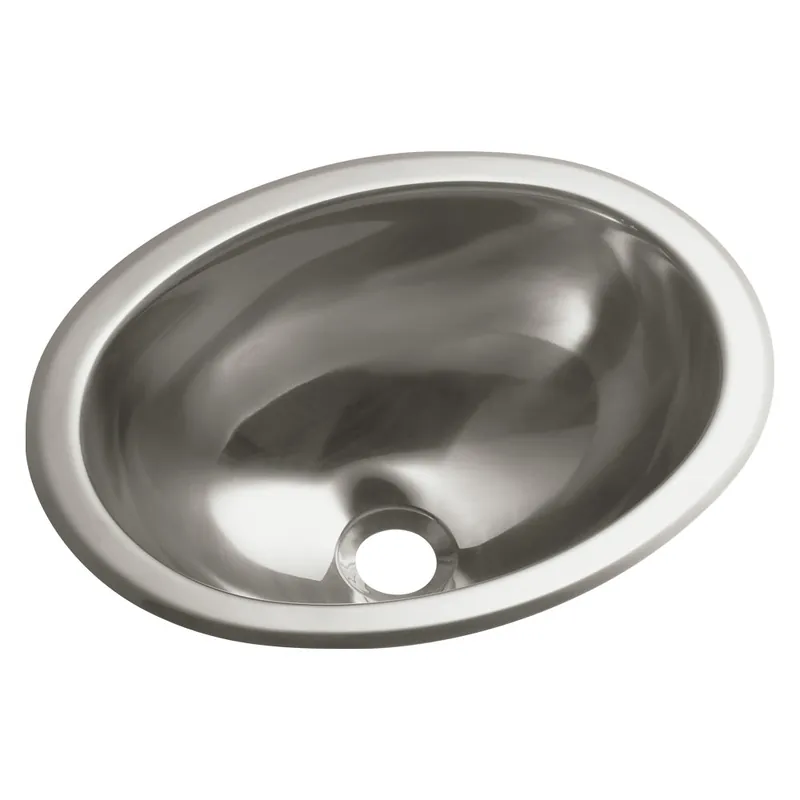 KOHLER 11811-0 LAV 11811-0 ROUND SS 22GA 13-1/4X10-1/2 SELF-RIM OVAL