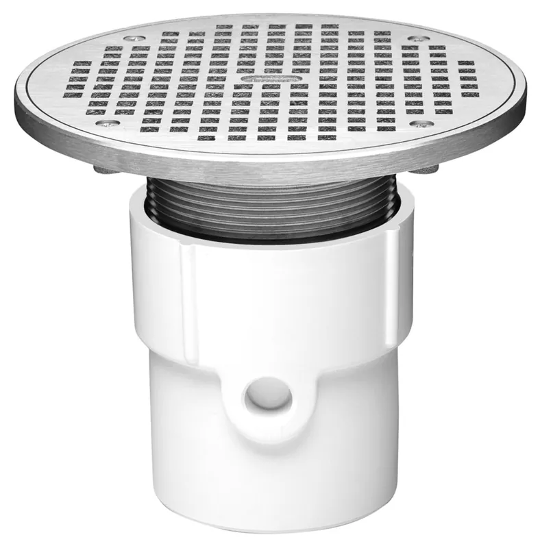 OATEY 72317 DRAIN 3-4 PVC BODY FLOOR 72317 W/5 CAST NCKL GRATE & RND TOP
