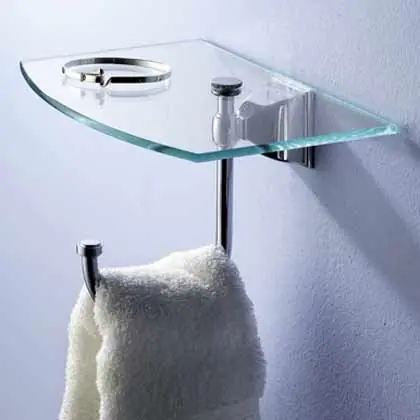 Brasstech 1836H/SN Tray 9 Temp Glss 1836H/SN W/Hook - Quattro Collection