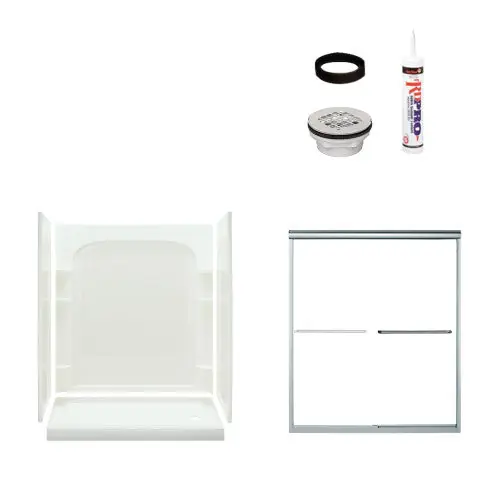 MULTI VENDOR KIT PARENTS 7217R-5475SC SHOWER KIT 7217R-5475SC RH WHT SHWR/ CHROME DRAIN/DOOR