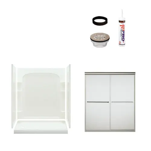 MULTI VENDOR KIT PARENTS 7217L-5475NF SHOWER KIT LEFT HAND WHITE SHOWER NICKEL DRAIN DOOR