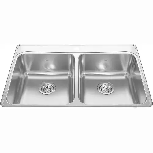 FRANKE FCDLA3322-8-3CBN SINK 33X22 3HL SS DBL BWL