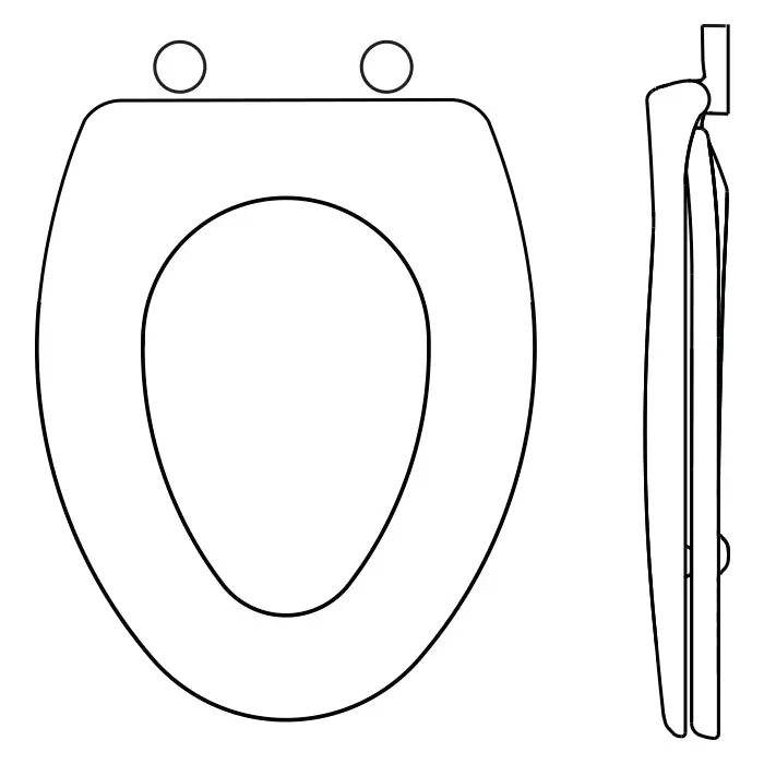 BEMIS 380E3 146 SEAT ALM RND CLOSED FRONT W/COVER