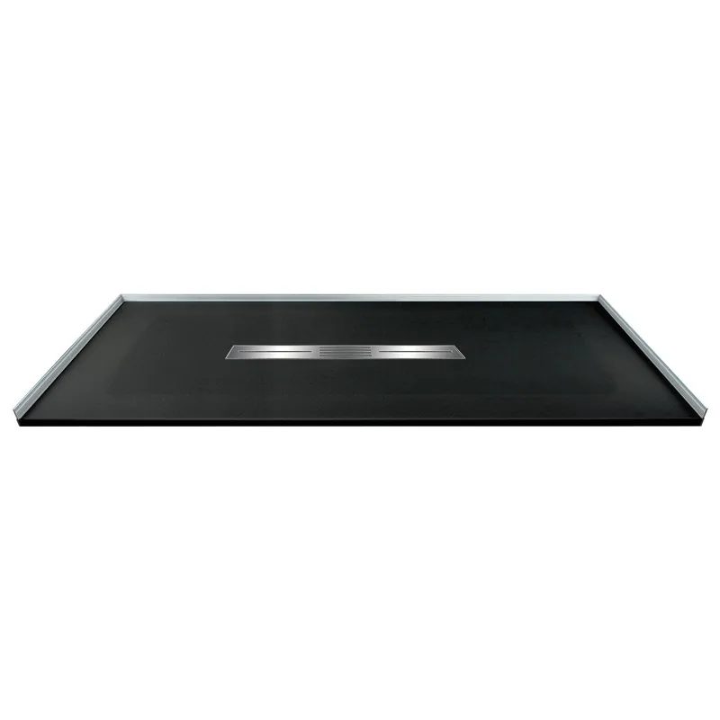 Jiangsu Fashion Composite FZS6036C-09 Trimslate Base 60X36 Black Center Drain