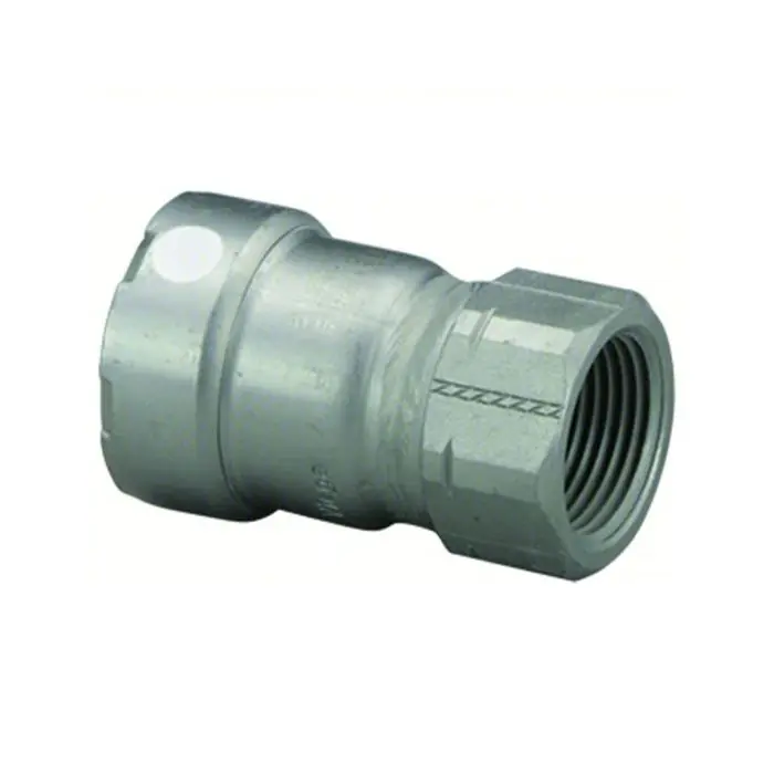 Viega 84295 Megapress Adapter: Zinc Nickel Carbon Steel, Press-Fit x FPT, 1 1/2 in x 1 1/2 in Pipe Size