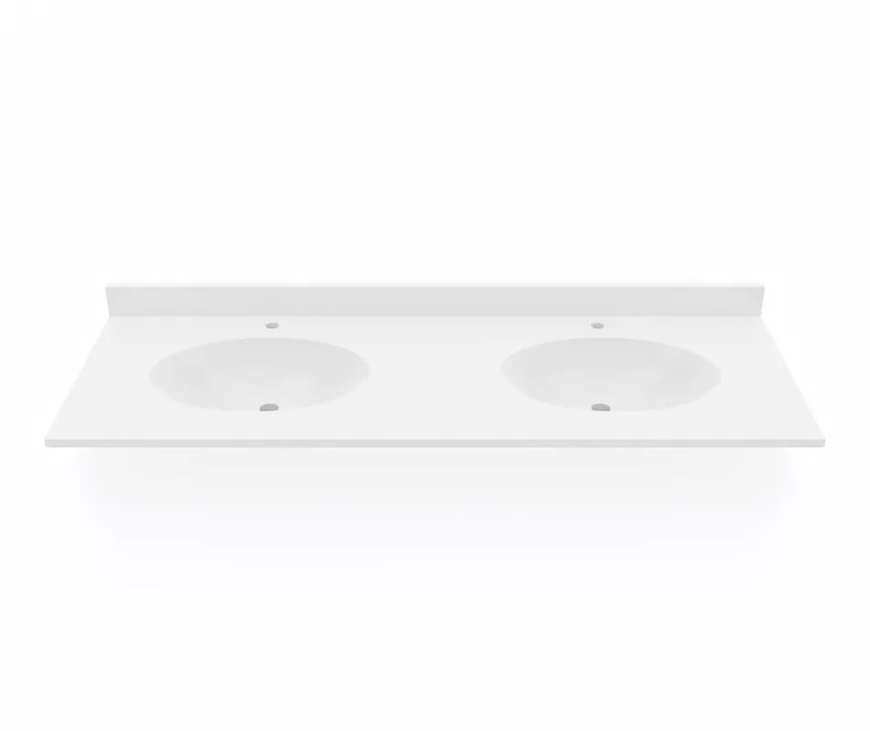 Swan surfaces CH022612B.010 vanity top 22-1/2 x 61 double bowl