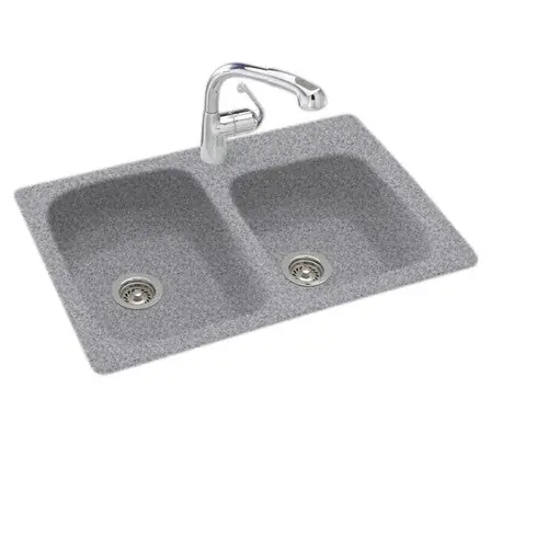 Swan surfaces KS03322DB.042 SINK 33X22 1HL DBL BWL GRAY GRANITE