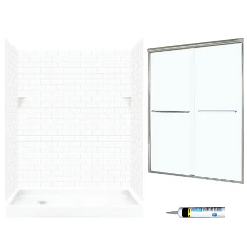 Multi Vendor Kit Parents STP326L010-M58570NC Shower Kit ST326L10NC NCKL/CLEAR GLSS SUBWAY TILE