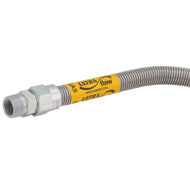Dormont 0240903 Model 40-4141-24 3/4 ID (1 OD) High BTU Stainless Steel Gas Connector 3/4 MIP x 3/4 FIP (24 Length)