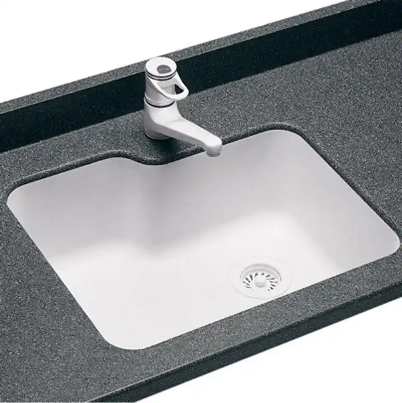 Swan Corporation US02215SB.010 Single Bowl Undermount Kitchen Sink in White
