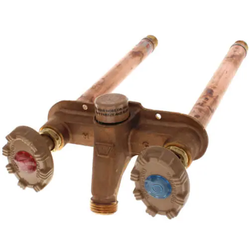 Woodford 22CP-8-MH Model 22 8 1/2 MPT x Sweat Inlet Hot & Cold Anti-Siphon Wall Faucet w/ Metal Handle