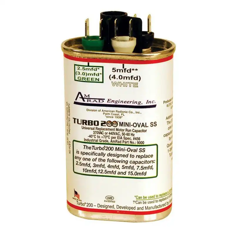 AmRad 12500 Turbo 200 Mini Oval 2.5 - 15 mfd 440/370V Dual Oval Multi Capacitor