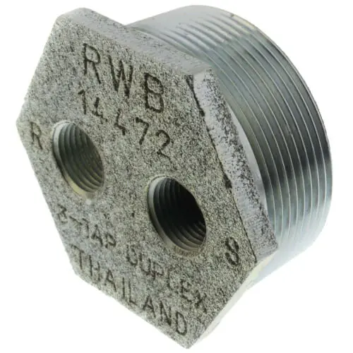 R.W. Beckett 14472 2 NPT x 3/8 FNPT 3-Way Tap Tank Bushing