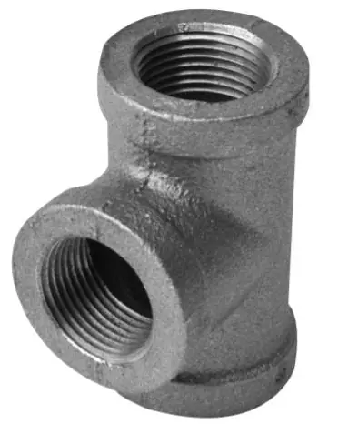 Ward Manufacturing 2D.BMT Pipe Tee, 2-1/2 in, FNPT, 150 lb, Malleable Iron, Black