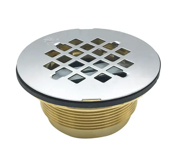 2'' No-Caulk Brass Shower Strainer With Jiffy & Grid