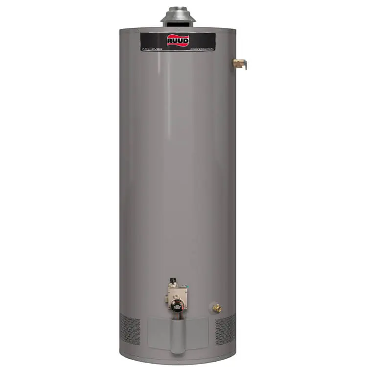 Ruud PROG50-38N-RU60 50 Gallon 38,000 BTU EF60 Tall Professional Achiever Atmospheric Water Heater 6 Year