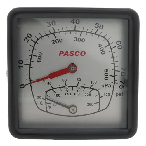 Pasco 1452 75 PSI 260 F Boiler Gauge Back Mount