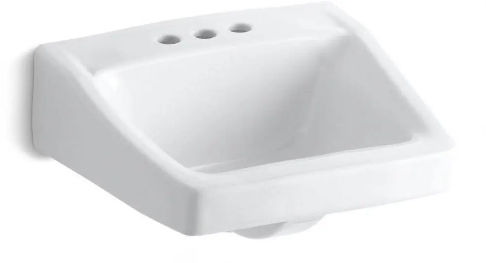KOHLER 1728-0 Chesapeake 19-1/4 x 17-1/4 in. Rectangular Wall Mount Bathroom Sink
