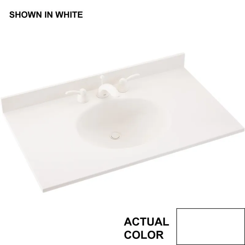 Swan Corporation VT02231.010 31 x 22 in. Composite Single Bowl Vanity Top in White