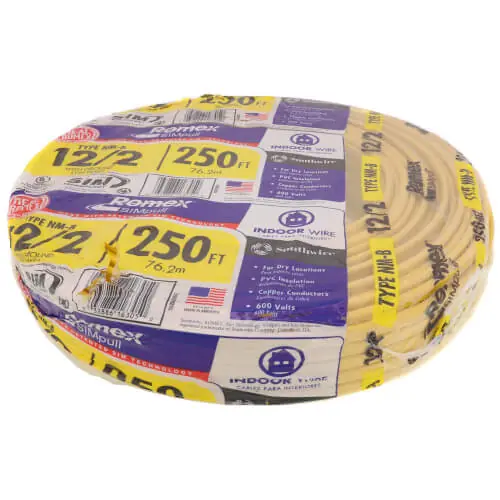 Southwire 28828255 12-2 Yellow Romex SIMpull Type NM-B Cable w/ Ground (250' Coil)